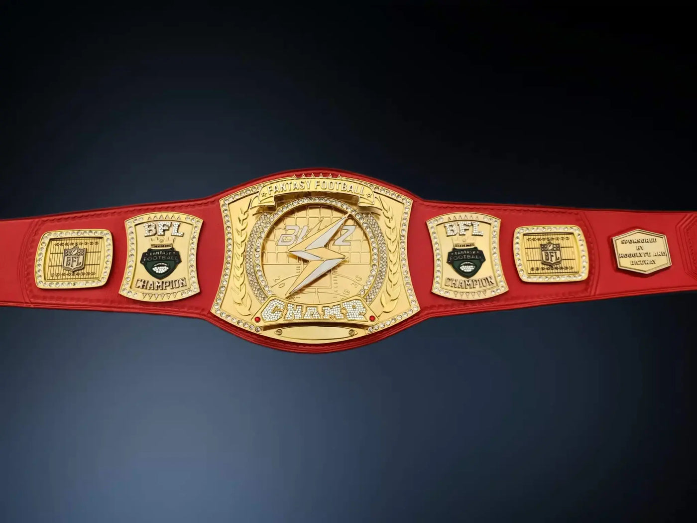 Custom Fancy Football Spinner Championship Belt