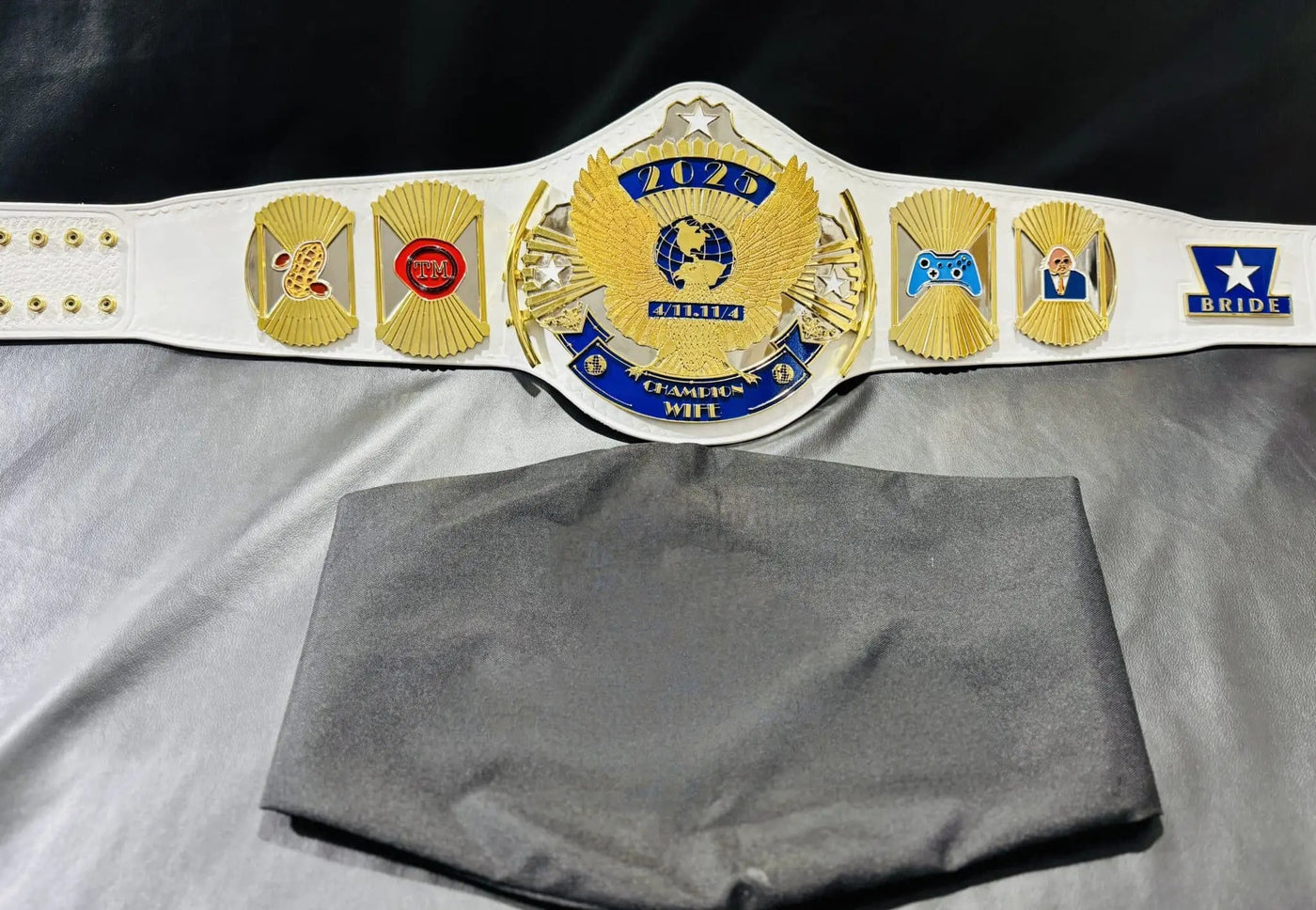 Customizable Bride & Groom Championship Belts